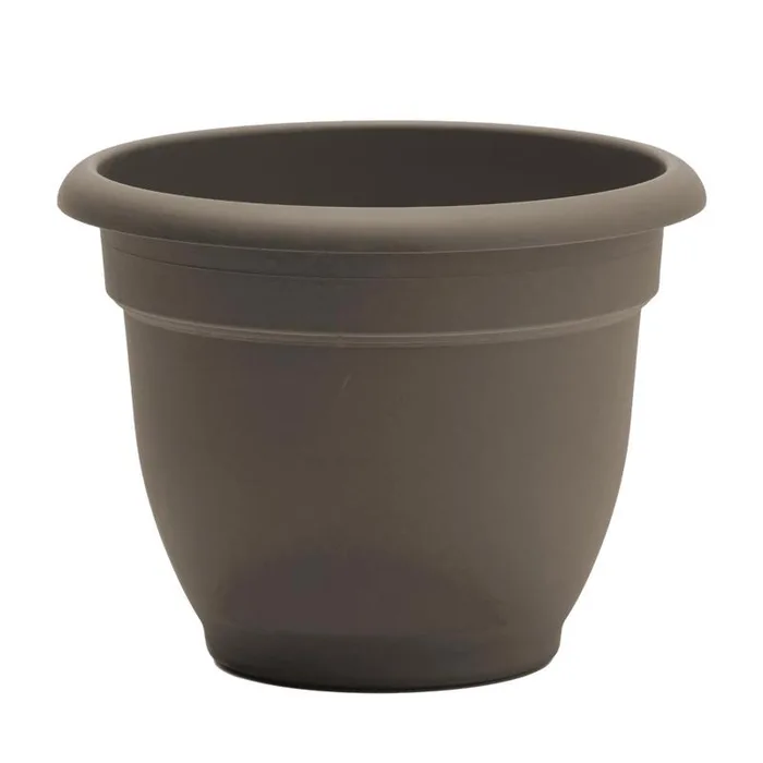 Bloem Ariana 10.25 in. H X 13 in. W X 12 in. D Plastic Traditional Planter Peppercorn