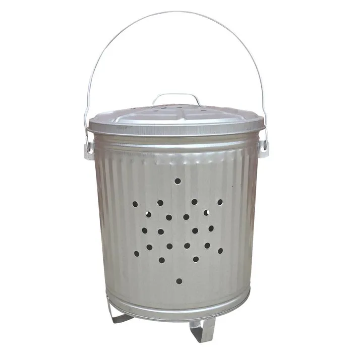 Behrens 7.5 gal Silver Galvanized Steel Trash Burner Can Lid Included Animal Proof/Animal Resistant (Pack of 6)