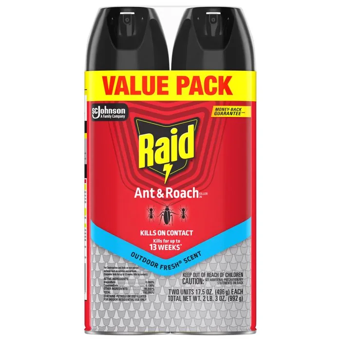 Raid Outdoor Fresh Ant and Roach Killer Aerosol 17.5 oz (Pack of 5)