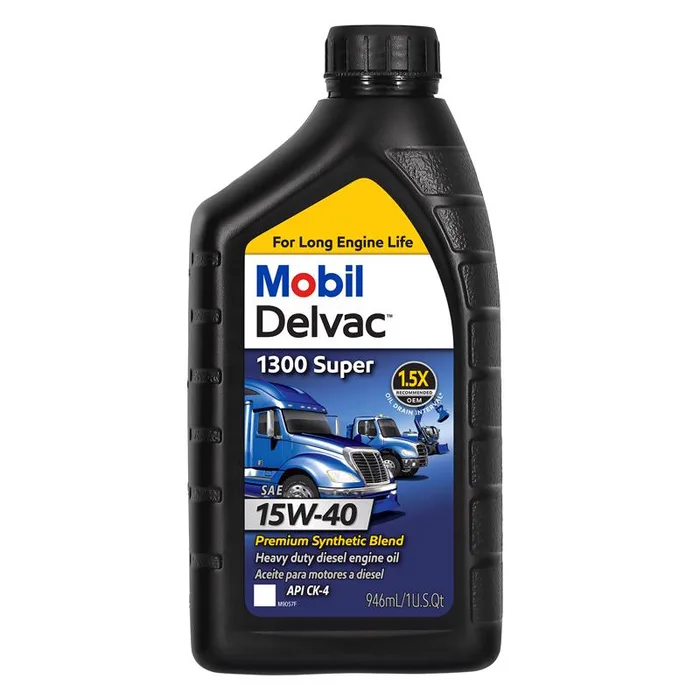 Mobil Delvac 1300 Super 15W-40 Diesel Semi-Synthetic Engine Oil 1 qt (Pack of 6)