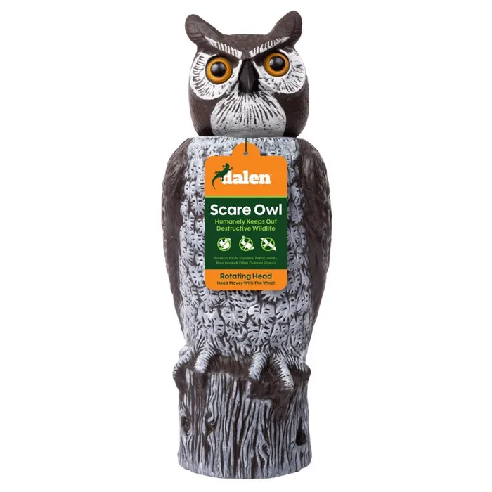 Dalen Scarecrow Rotating-Head Owl Animal Repellent Decoy For All Pests