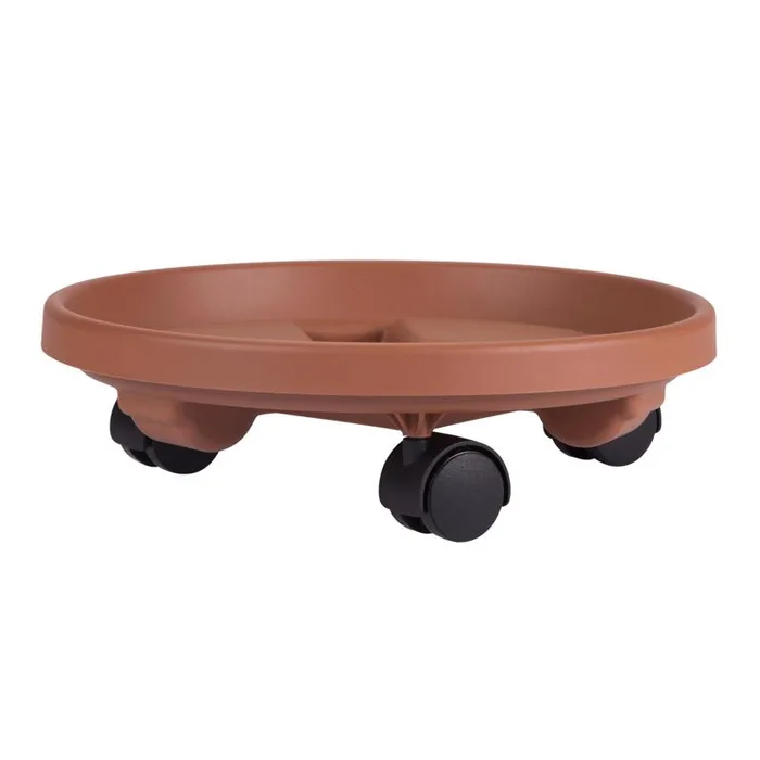 Bloem 3.6 in. H X 11.9 in. D Resin Classic Plant Caddy Terracotta