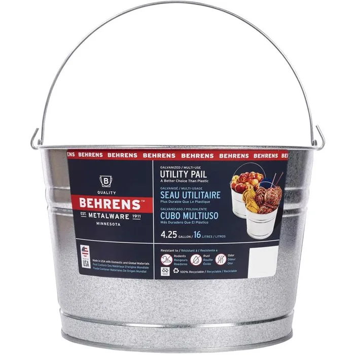 Behrens 4.2 gal Steel Tub Round (Pack of 6)