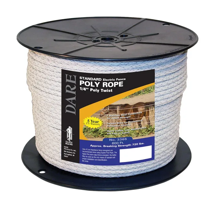 Dare 1/4 in. D X 600 ft. L White Twisted Poly Rope