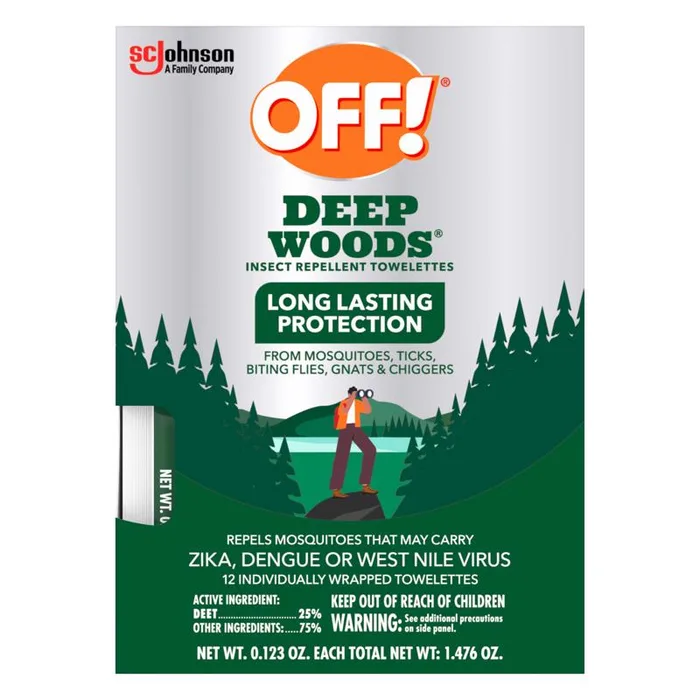 OFF! Deep Woods Insect Repellent Towelettes For Mosquitoes 12 pk (Pack of 12)