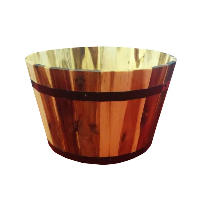 Real World Products 9.5 in. H X 16 in. W X 16 in. D Wood Traditional Barrel Natural