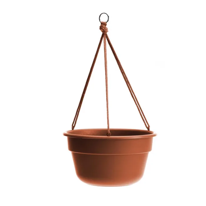 Bloem Dura Cotta 6.8 in. H X 12.5 in. W X 12.4 in. D Resin Hanging Basket Terracotta