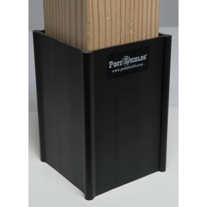 Post Shields Inc. 6 in. H X 4 in. W X 4 in. L PVC Coated Black PVC Fence Post Protection (Pack of 10)