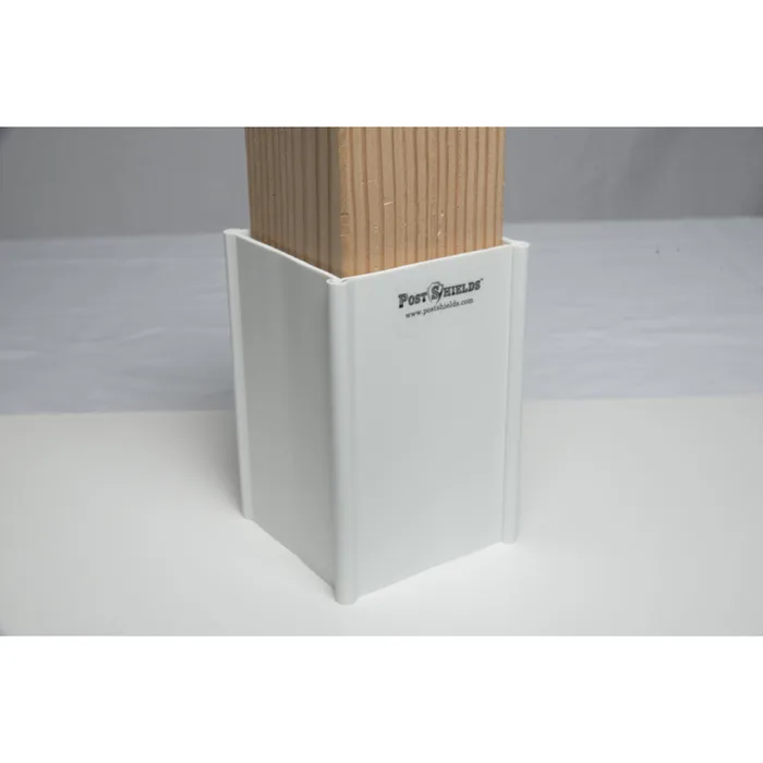 Post Shields Inc. 6 in. H X 4 in. W X 4 in. L PVC Coated White PVC Fence Post Protection (Pack of 10)