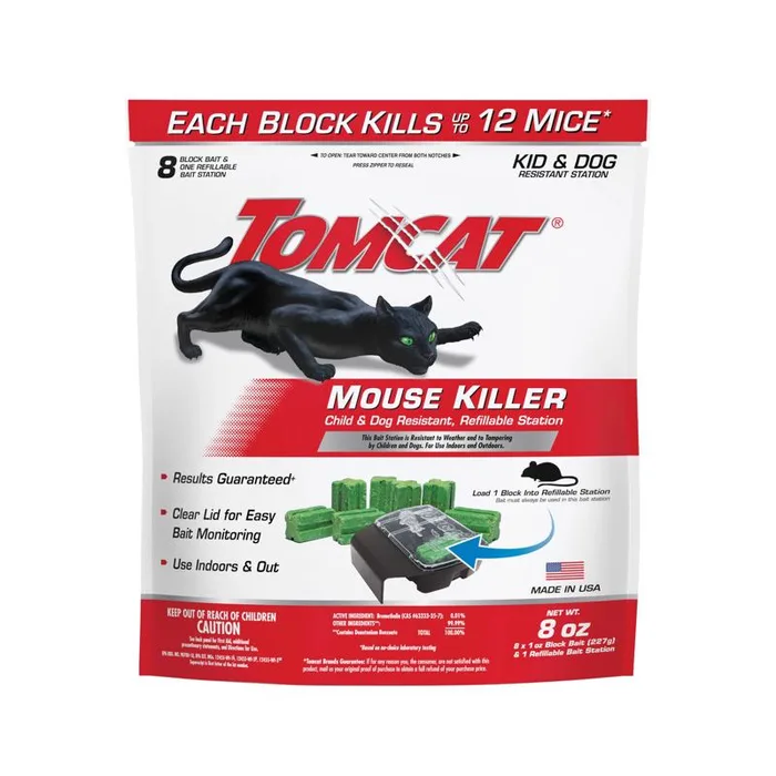 Tomcat Bait Station and Bait Blocks For Mice 8 oz 1 pk (Pack of 4)