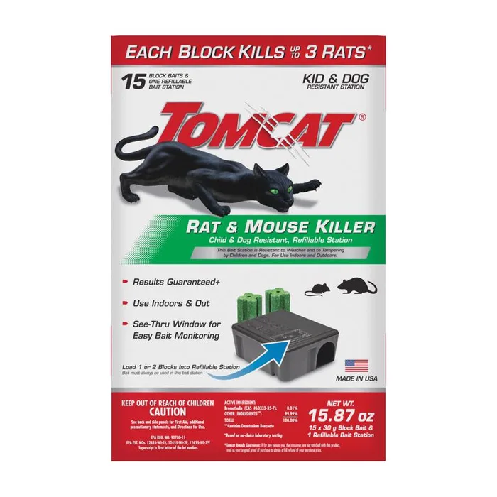 Tomcat Bait Station and Bait Blocks For Mice and Rats 15.87 oz 1 pk