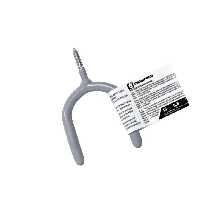 Crawford 4 in. L Vinyl Coated Gray Steel Medium Tool Hook Hook 15 lb. cap. 1 pk (Pack of 25)