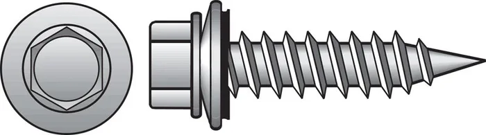 HILLMAN No. 10 Ga. X 2 in. L Hex Hex Head Screws w/Washers 1 pk