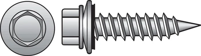 HILLMAN No. 10 Ga. X 2-1/2 in. L Hex Hex Head Screws w/Washers 1 pk