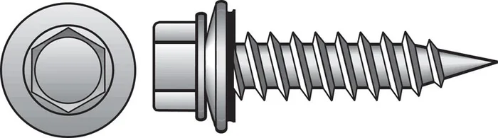 HILLMAN No. 10 Ga. X 1 in. L Hex Hex Head Screws w/Washers 1 pk
