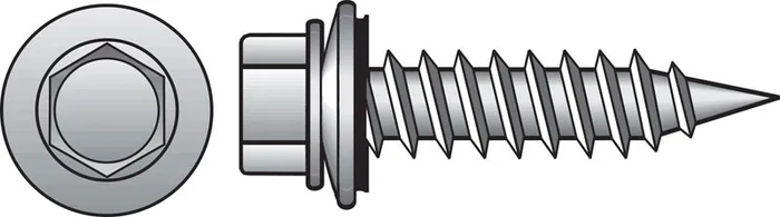 HILLMAN No. 10 Ga. X 1-1/2 in. L Hex Hex Head Screws w/Washers 100 pk