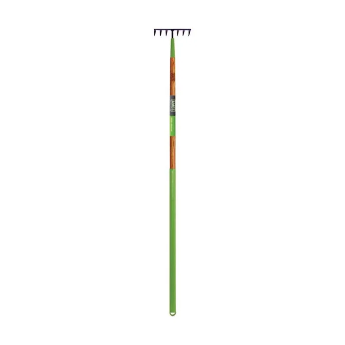 Ames 50.5 in. 7 Tine Steel Level Rake Wood Handle