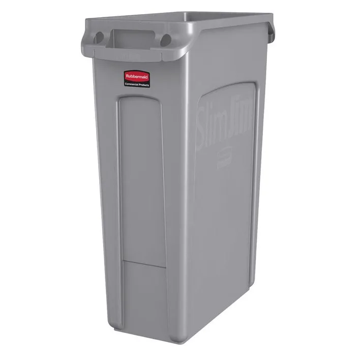 Rubbermaid Slim Jim 23 gal Gray Plastic Garbage Can (Pack of 4)