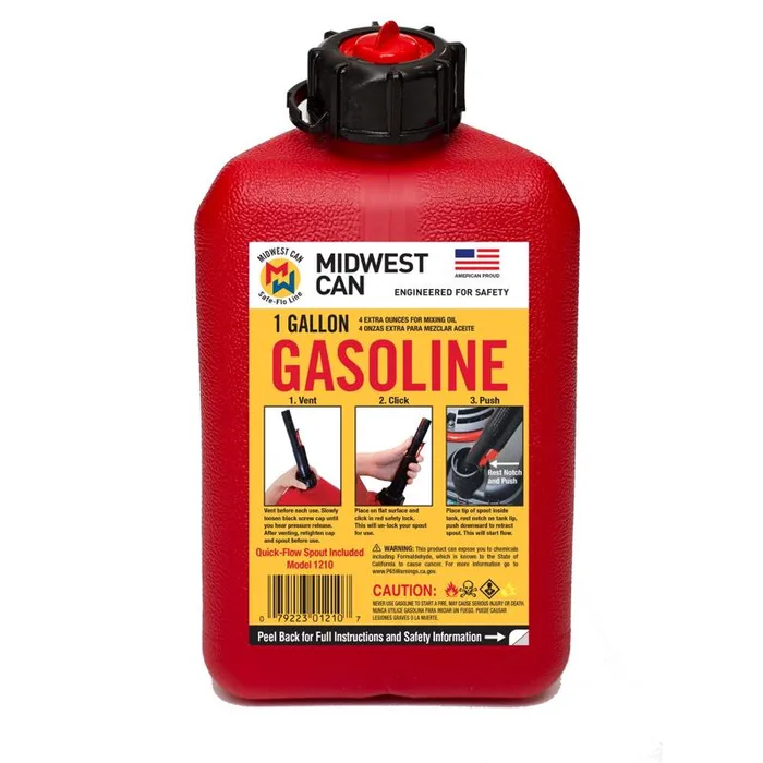 Midwest Can Quick Flow Spout HDPE Gas Can 1 gal