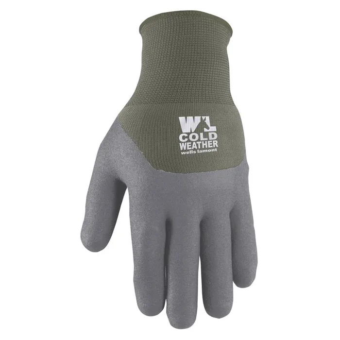 Wells Lamont Hydrahyde Women's Winter Work Gloves Gray/Green M 1 pk