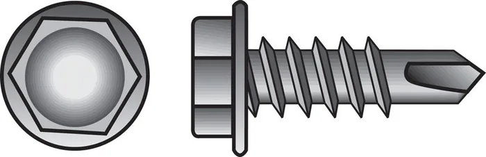 HILLMAN No. 10-16 Ga. X 1-1/4 in. L Hex Hex Washer Head Self-Drilling Screws 100 pk