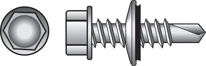 HILLMAN No. 12 Ga. X 3/4 in. L Hex Hex Washer Head Self-Drilling Screws 100 pk