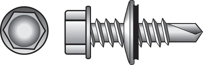 HILLMAN 1/4 in. Ga. X 2 in. L Hex Hex Washer Head Self-Drilling Screws 100 pk