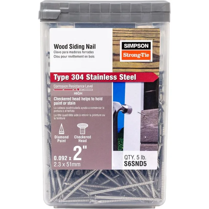 Simpson Strong-Tie 6D 2 in. Siding Stainless Steel Nail Round Head 5 lb