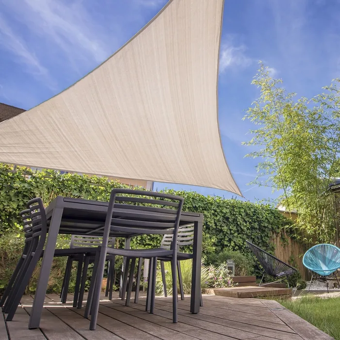 Coolaroo Ready-To-Hang Polyethylene Shade Sail Canopy 16.5 ft. H X 16.5 ft. W X 16.5 ft. L