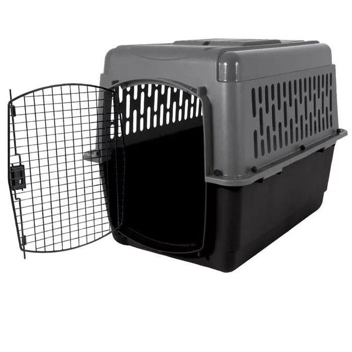 Aspen Pet Pet Porter Large Plastic Pet Kennel Black/Gray 27 in. H X 25 in. W X 36 in. D