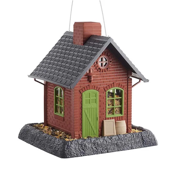 North States Village Wild Bird 5 lb Plastic Old Town Pub Hopper Bird Feeder 4 ports (Pack of 2)