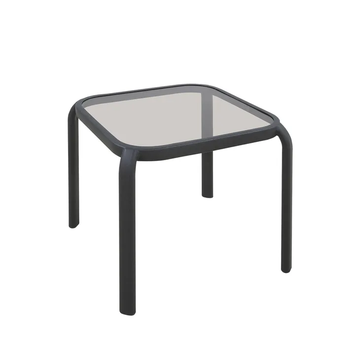 Living Accents Roscoe Black Square Glass Slat Top Side Table (Pack of 6)