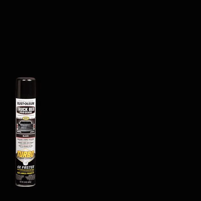 Rust-Oleum Turbo Black Truck Bed Coating Spray 24 oz (Pack of 6)