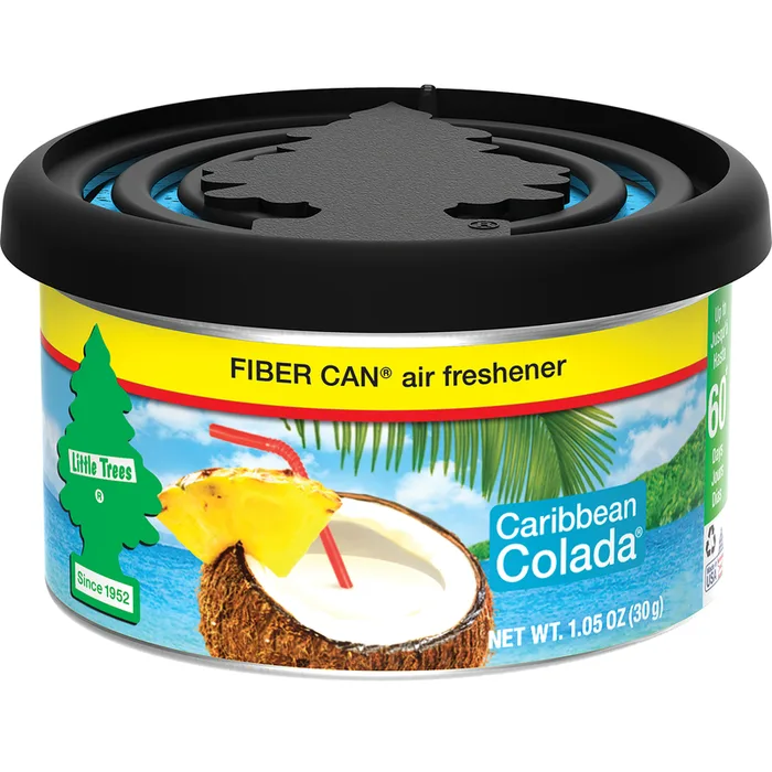 Little Trees Fiber Can Caribbean Colada Scent Car Air Freshener Solid (Pack of 4)