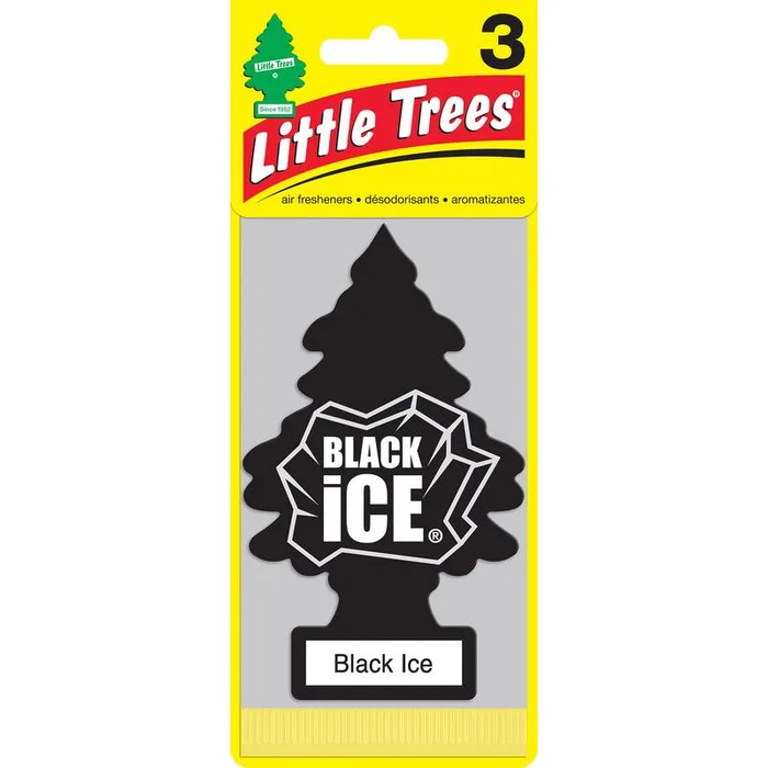 Little Trees Black Ice Scent Car Air Freshener Solid 3 pk (Pack of 8)