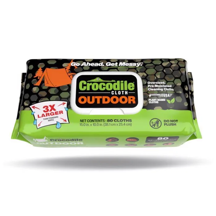 Crocodile Cloth Outdoor White Cloth 10 in. W X 15 in. L 80 wipes (Pack of 8)