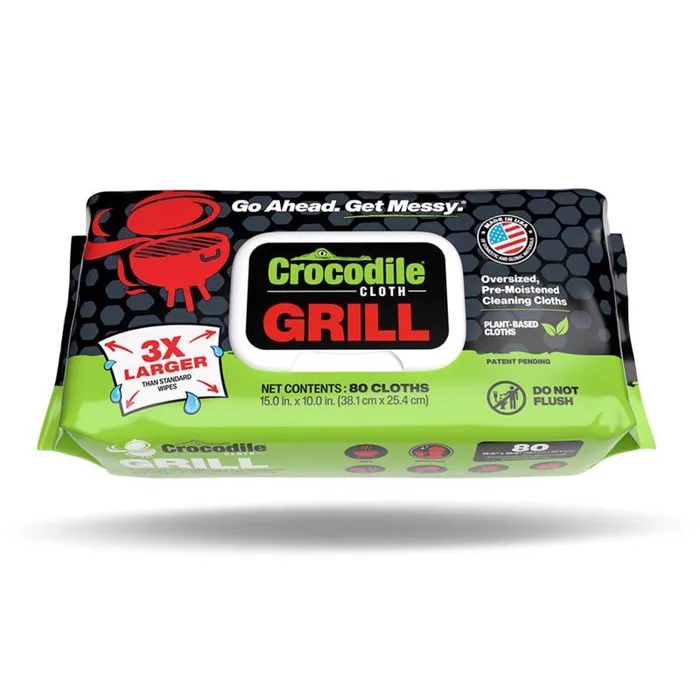 Crocodile Cloth Grill Wipes 80 wipes 3.5 in. H X 15 in. L X 10 in. W 1 pk