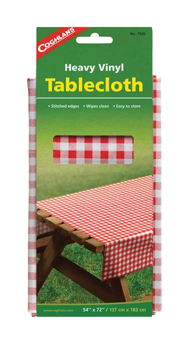 Coghlan's Red Vinyl Tableclot 54 in. L X 72 in. W