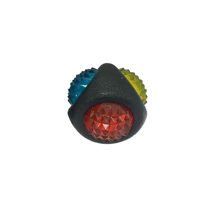 Multipet Doglucent For Dog Assorted TPR Dental Diamond Ball Dog Toy 1 pk