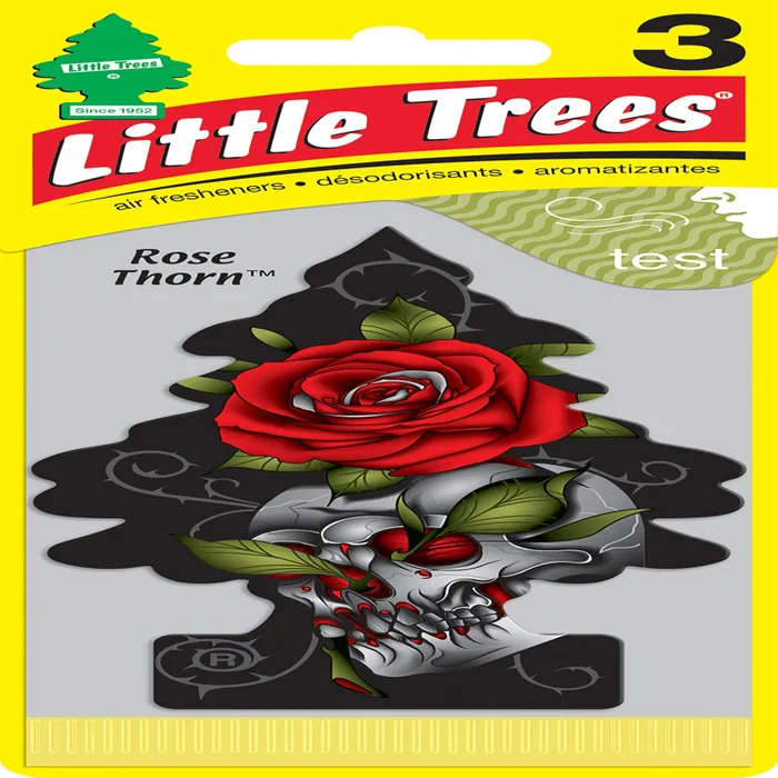 Little Trees Rose Thorn Scent Air Freshener Solid 3 pk (Pack of 8)