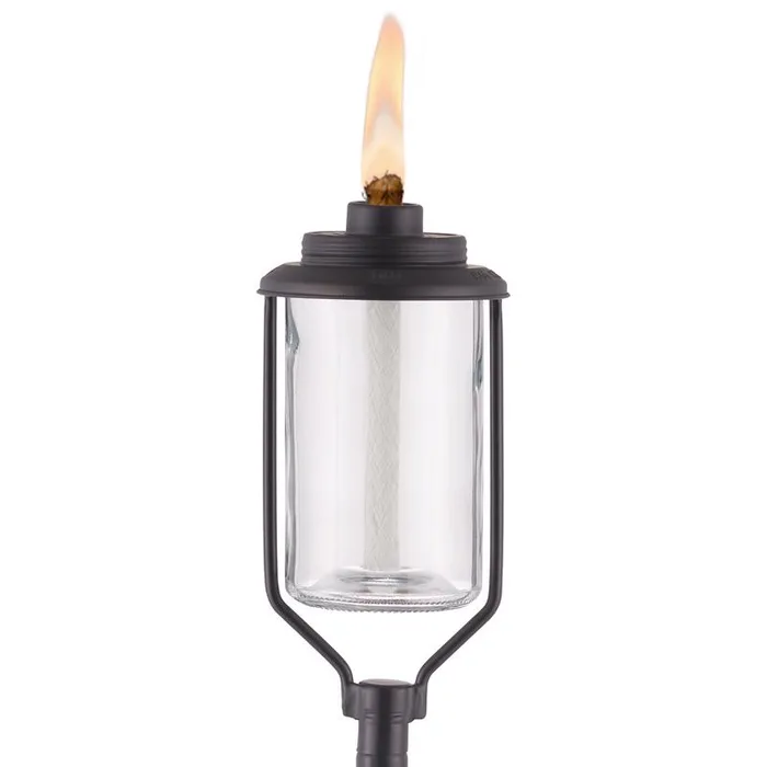 TIKI Convertible Black/Clear Glass/Metal 65 in. Tiki Outdoor Torch 1 pc