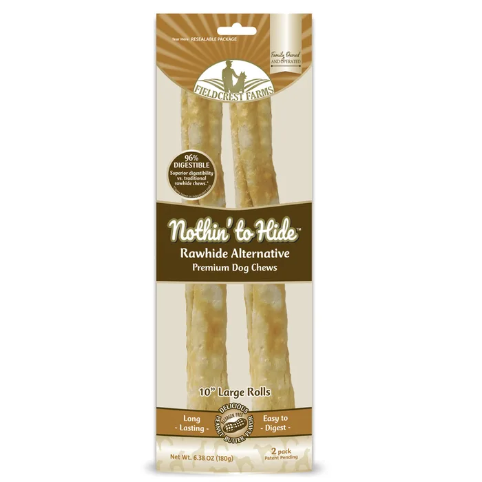 Fieldcrest Farms Nothin' to Hide Lg Roll Peanut Butter Grain Free Chews For Dogs 0.4 lb 10 in. 2 pk