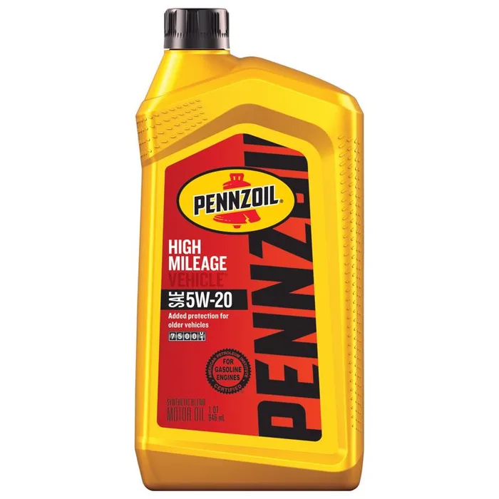 Pennzoil High Mileage 5W-20 Gasoline High Mileage Motor Oil 1 qt 1 pk (Pack of 6)