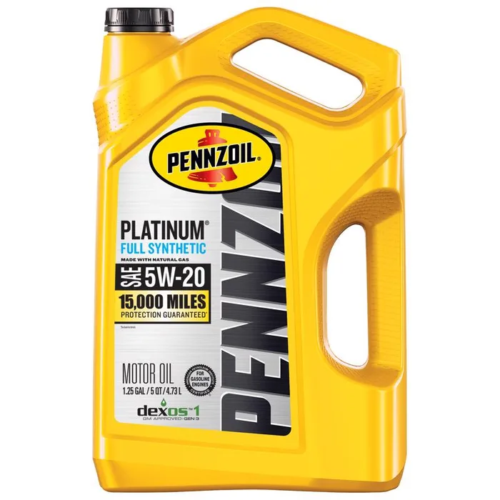 Pennzoil Platinum 5W-20 Gasoline Synthetic Motor Oil 5 qt 1 pk (Pack of 3)