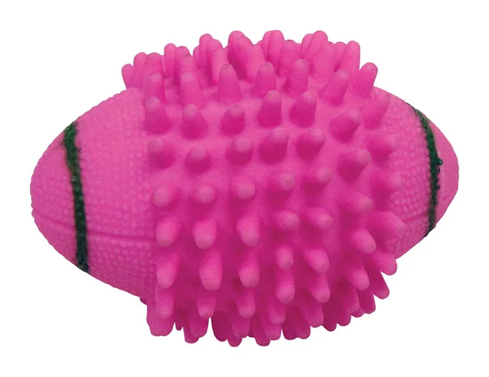 Boss Pet Digger's For Dog Pink Vinyl Spiked Football Squeaky Dog Toy Medium 1 pk