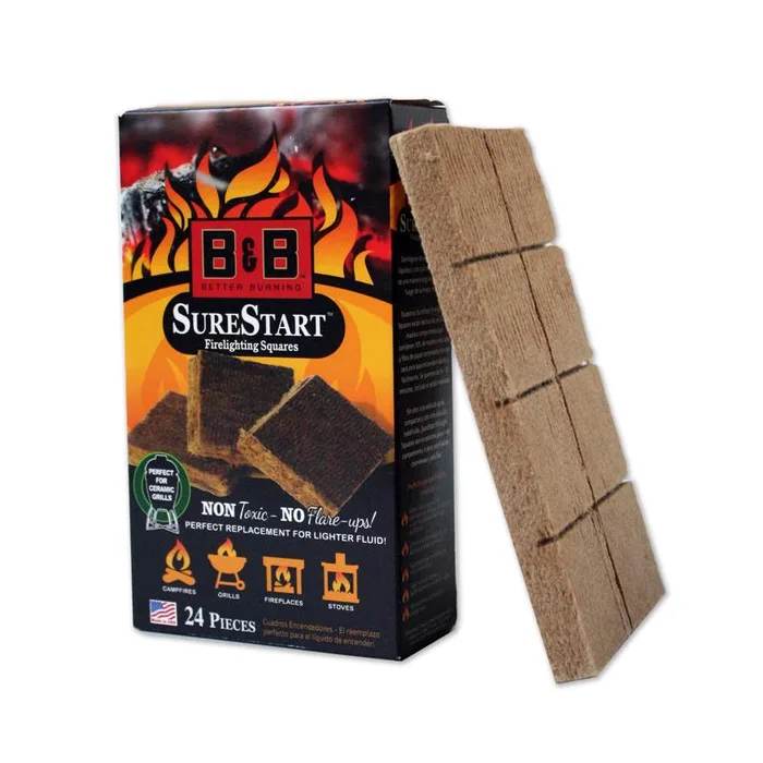 B&B Charcoal Sure Start Charcoal Starters 24 each (Pack of 12)