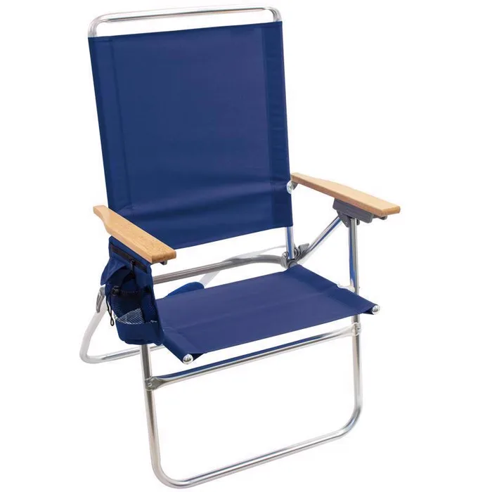 RIO Brands 7-Position Blue Beach Folding Chair