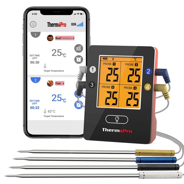 TempPro TP25W LCD Bluetooth Enabled Grill/Meat Thermometer