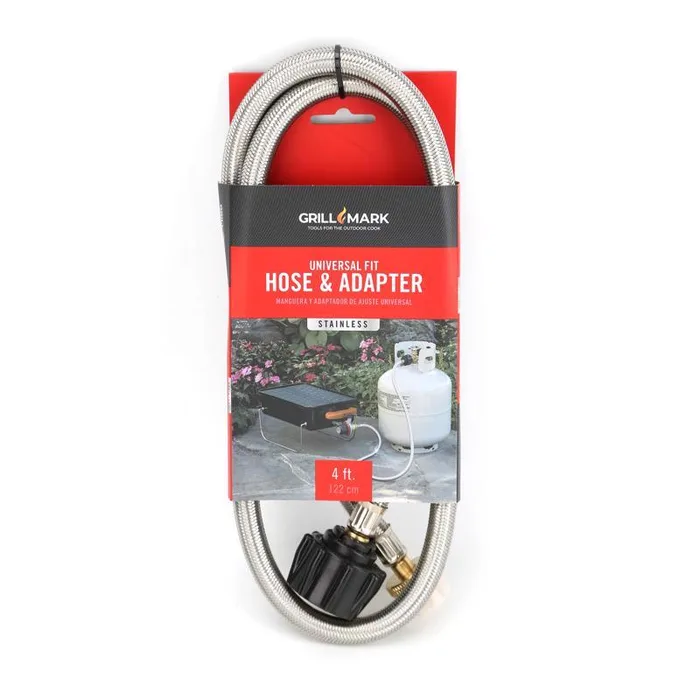 Grill Mark Stainless Steel Gas Line Hose and Adapter For Grill Mark