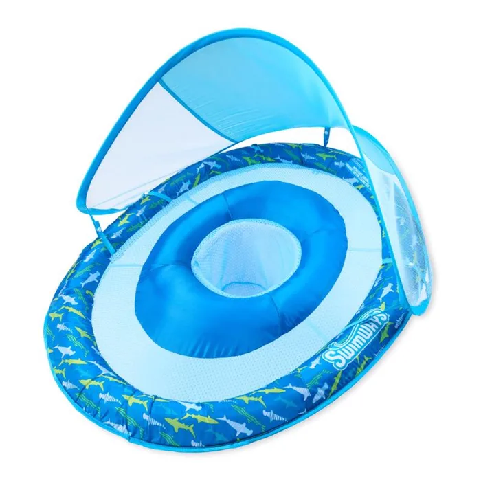 Swimways Blue/Pink Fabric/Mesh Inflatable Spring Baby Float (Pack of 6)